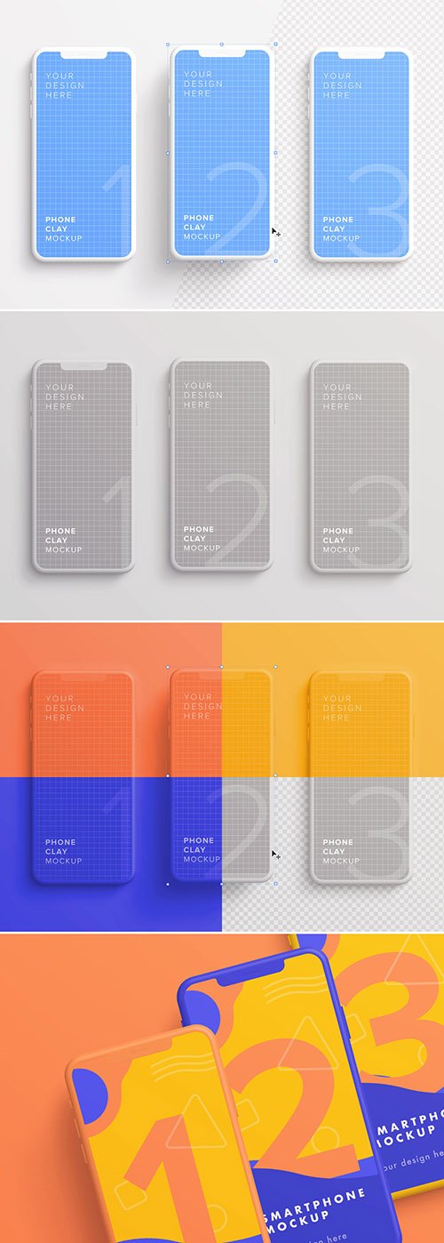 3 Smartphones Mockup 329631750