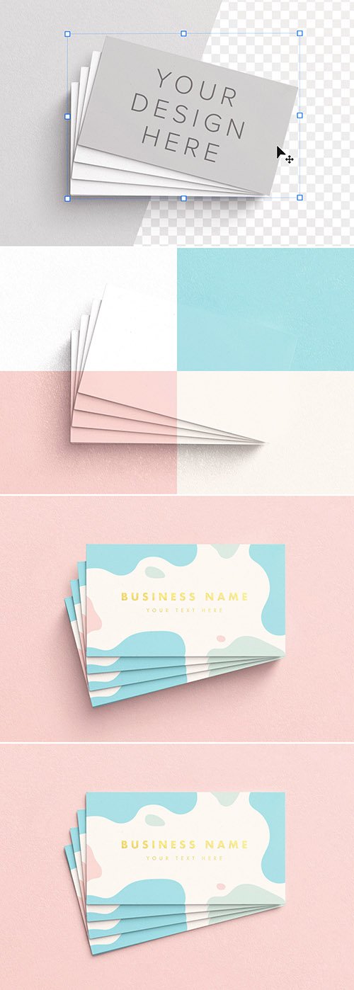 Fan Stack of Business Cards Mockup 329630550