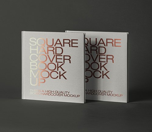 Square Book Hardcover Mockup