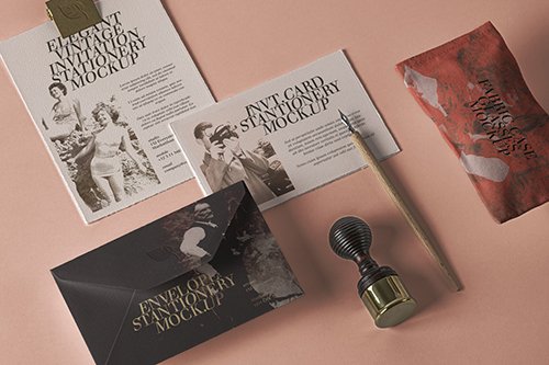 Elegant Invitation Stationery Mockup