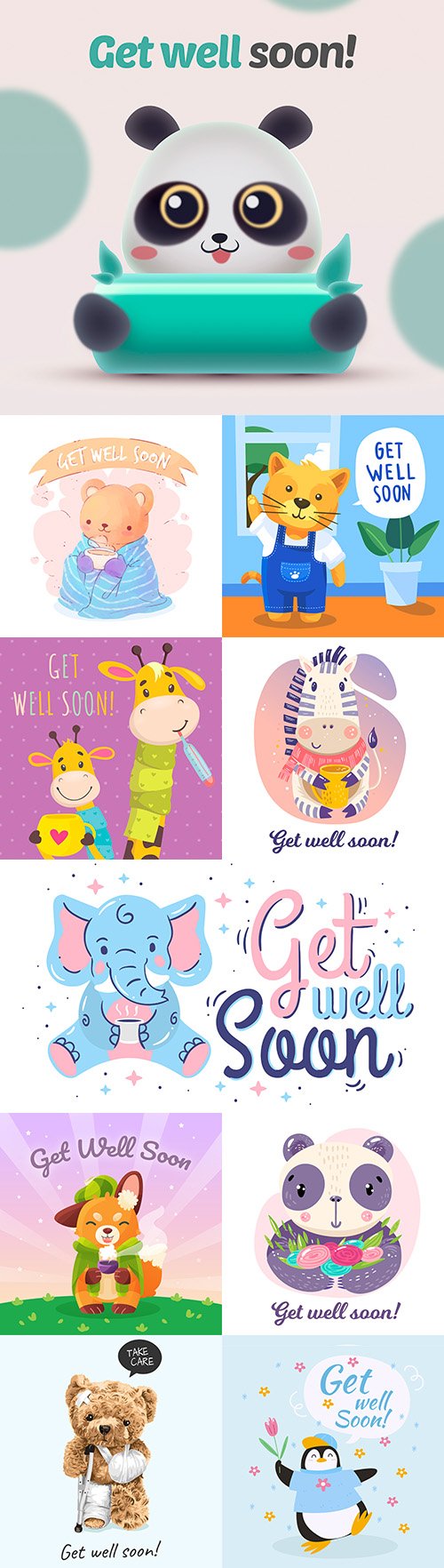 Get better more with cute character and message