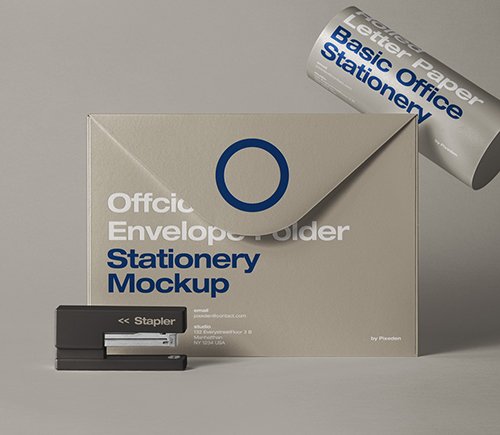 Envelope Folder Stationery Mockup