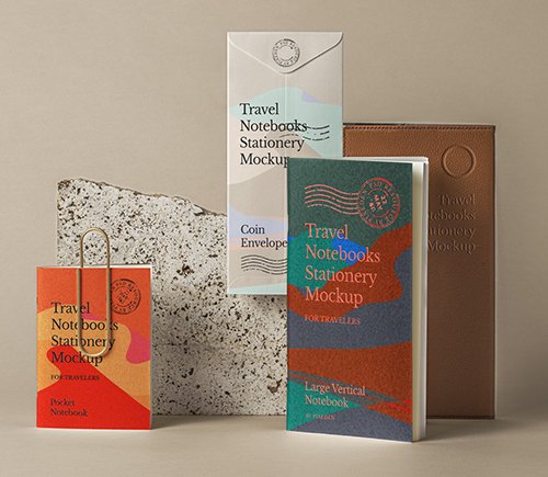 Travel Notebook Stationery Mockup 2
