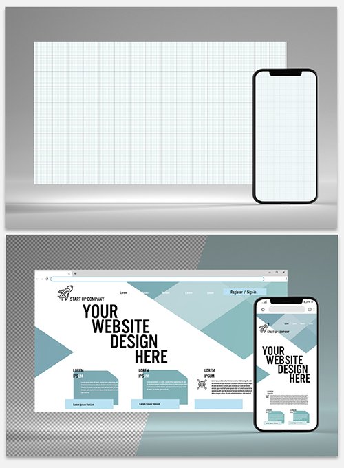Mockup of Browser Windows for Computer and Mobile