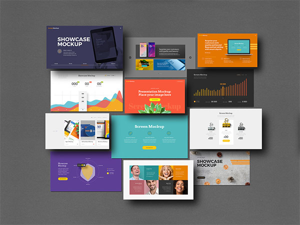 Presentation Showcase Mockup Set 329871143