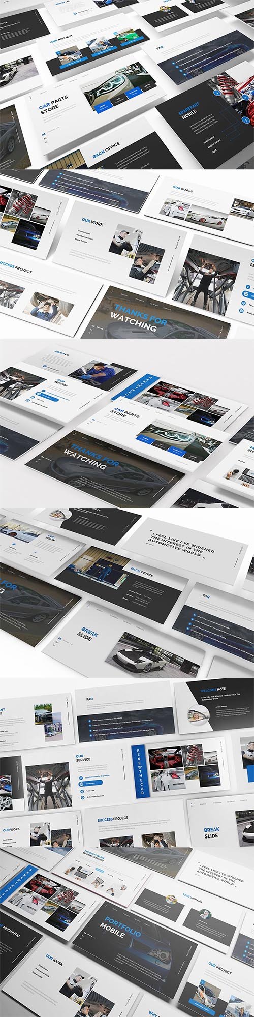 Car Parts Store Powerpoint, Keynote and Google Slide Template