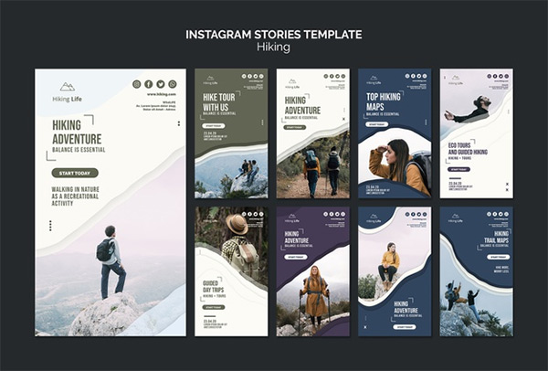 Download Hiking Instagram Stories Psd Template Social Media Templates Free Psd Templates PSD Mockup Templates