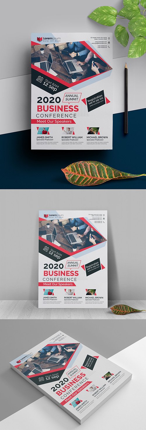 Event Expo Conference Flyer with Red Accents 323752797