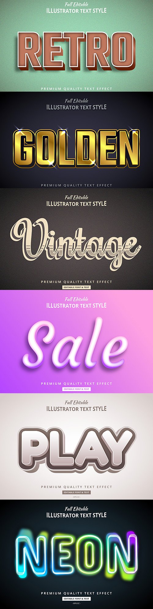 Editable font effect text collection illustration design 55