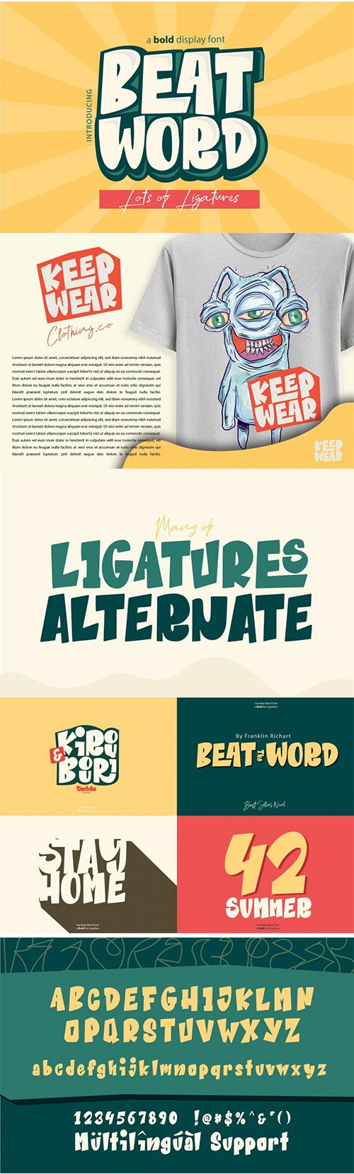 Beat Word Display Script Font