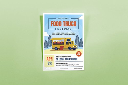 Food Truck Festival Summer Flyers