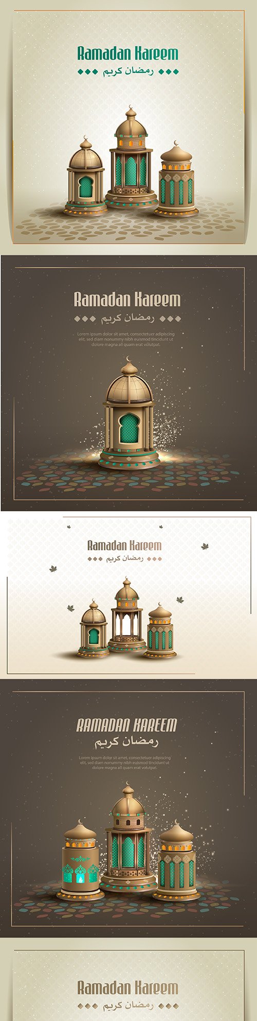 Ramadan Kareem Islamic design greeting with beautiful lantern