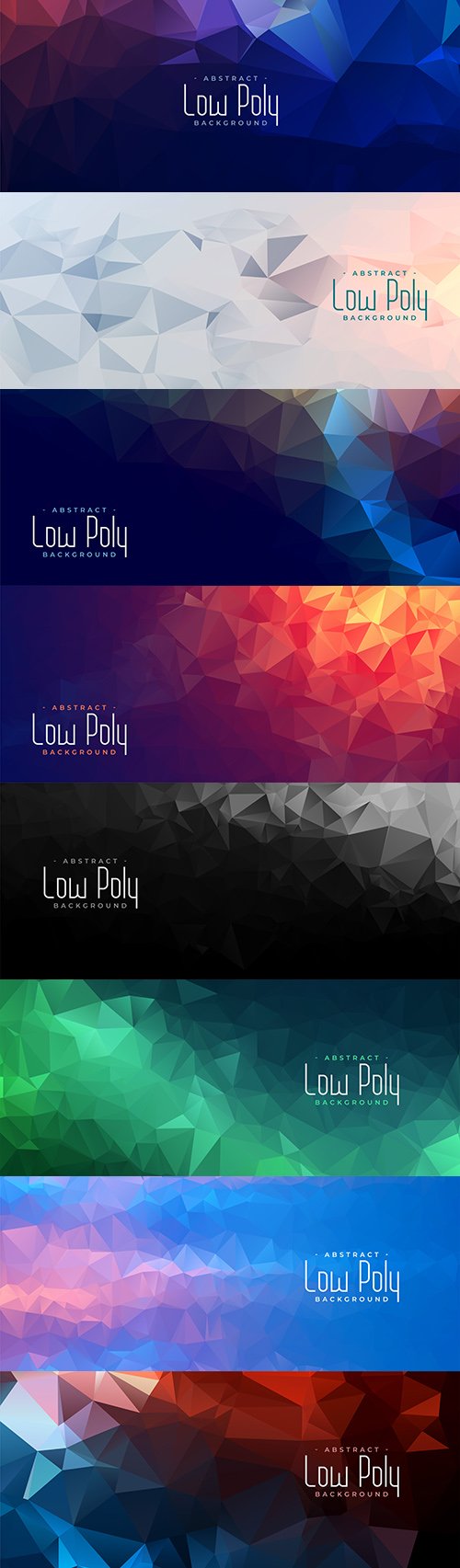 Abstract low poly banner with colored shade design