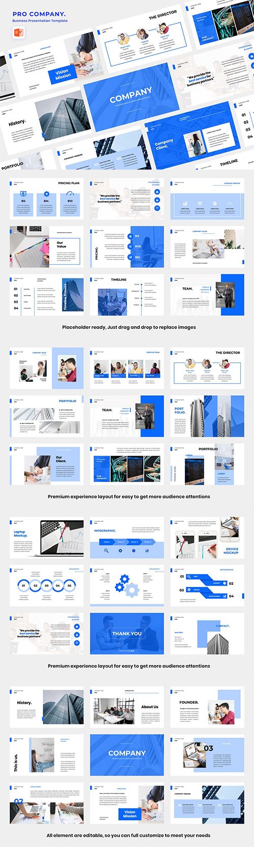 Pro Company Powerpoint, Keynote and Google Slide Template