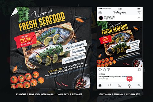 Seafood flyer & Instagram post