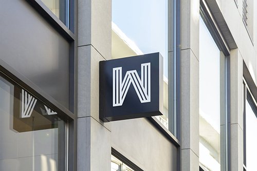 Outdoor Hanging Logo Sign Mockup #4
