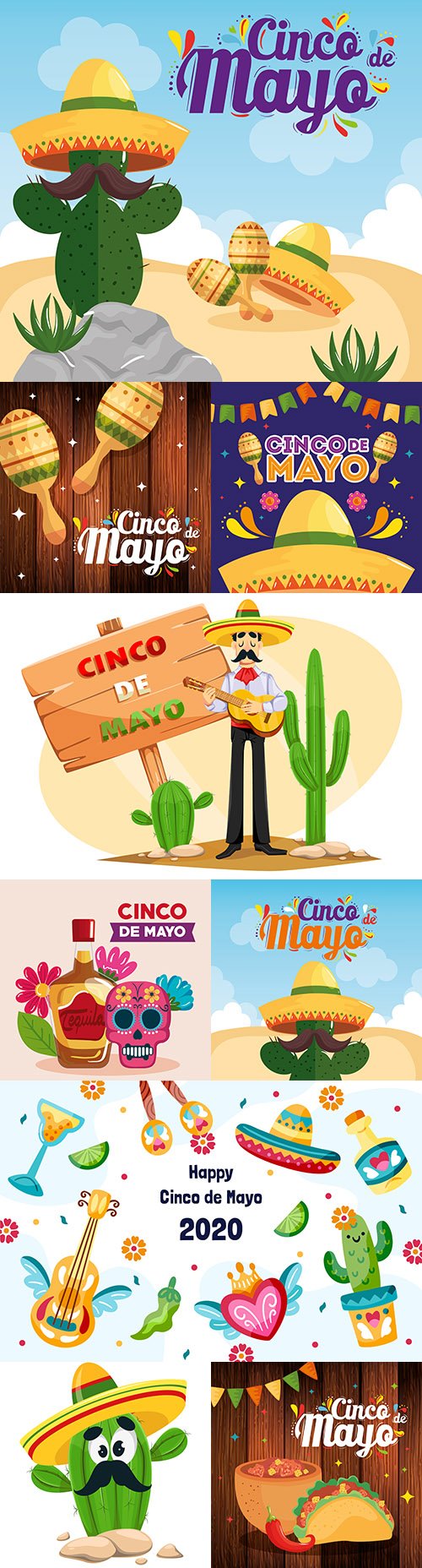 Synco de Mayo Mexican holiday premium illustration 5