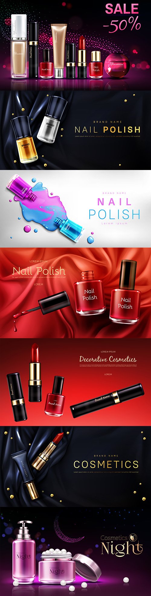 Women 's decorative cosmetics products realistic advertising banner