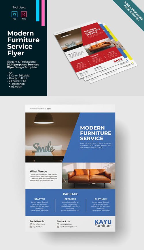 Modern Furniture Flyer in PSD, INDD