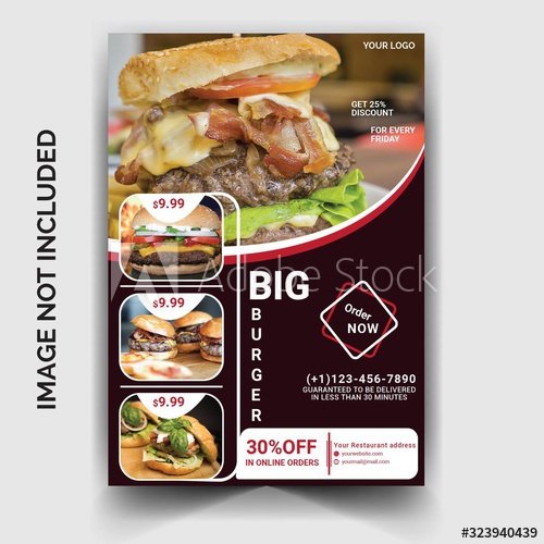 Restaurant burger flyer template