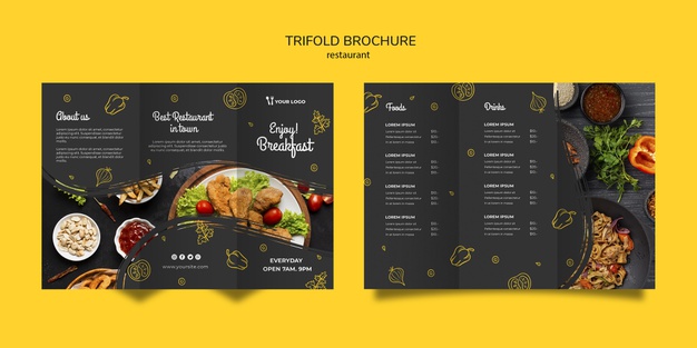 Restaurant brochure PSD template