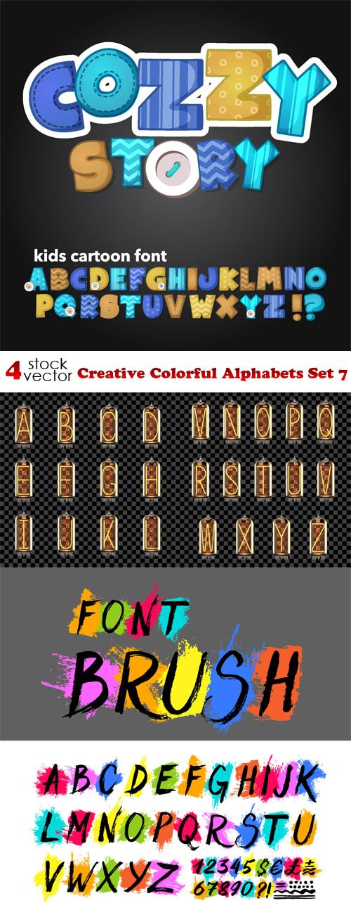 Vectors - Creative Colorful Alphabets Set 7