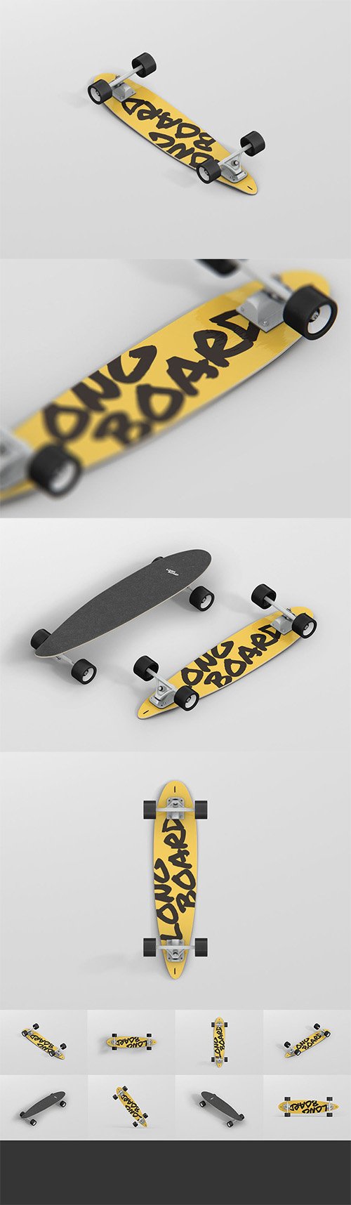 PSD Skateboard Longboard Mockup