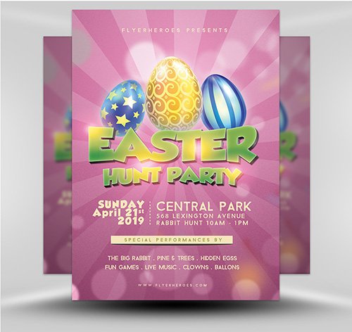 PSD Easter Party Flyer 1B