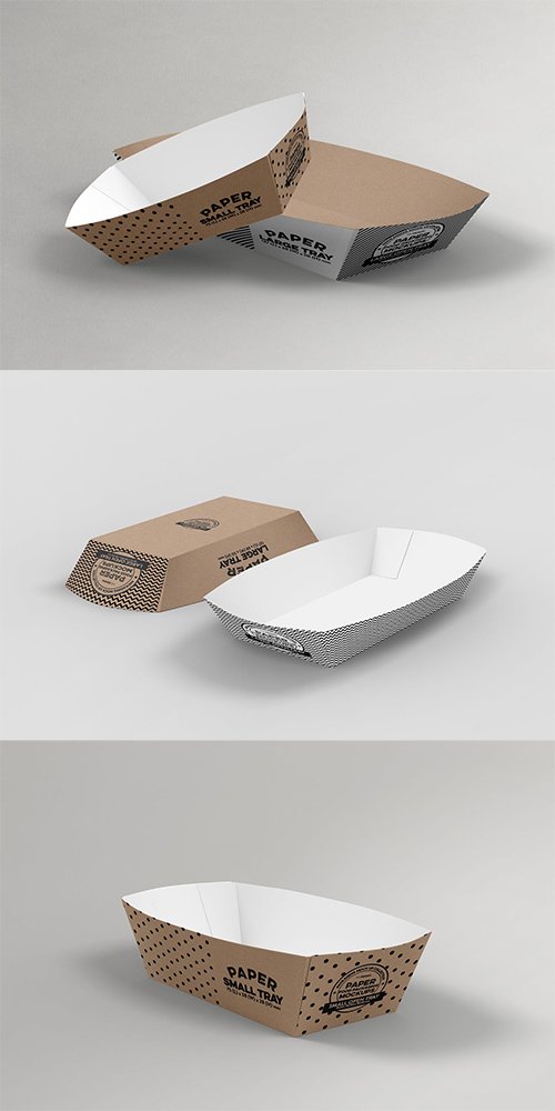 Paper Takeout Trays Packaging Mockup