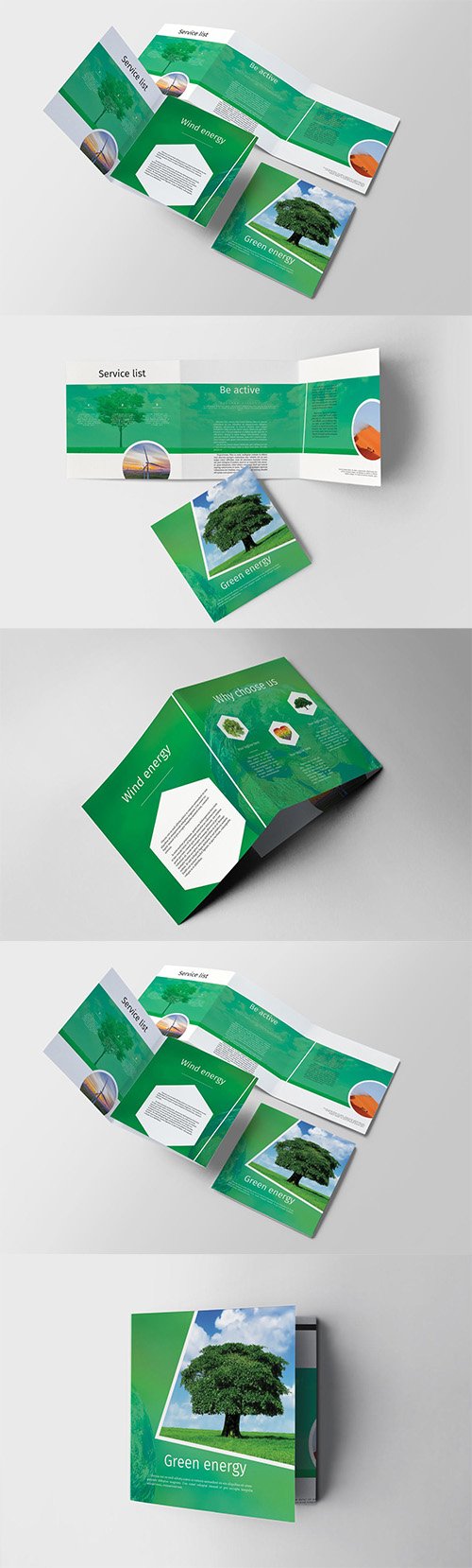 Green Energy Trifold Brochure Indesign