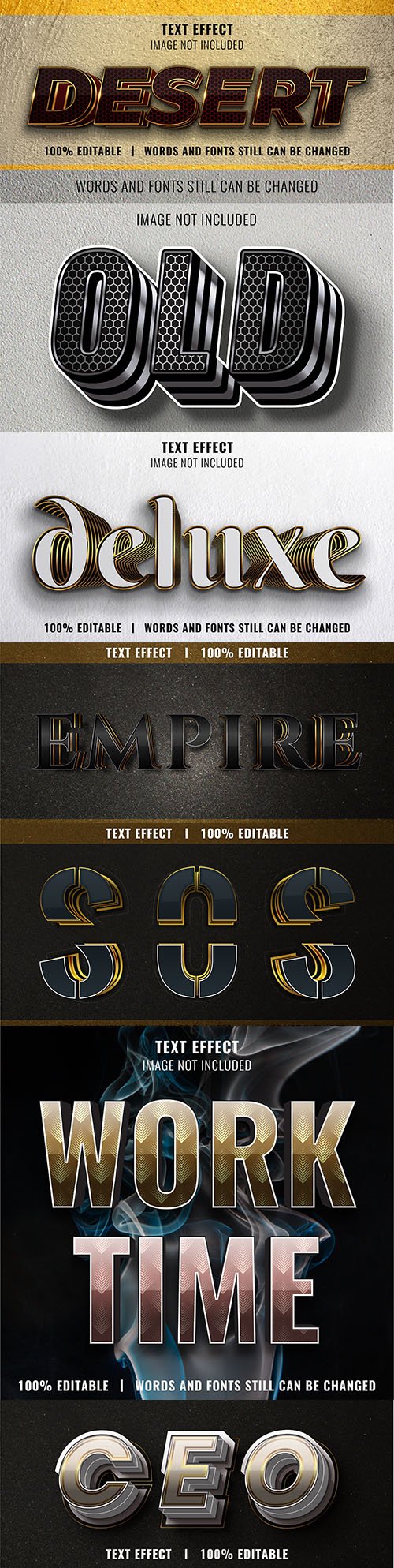 Editable font effect text collection illustration design 62