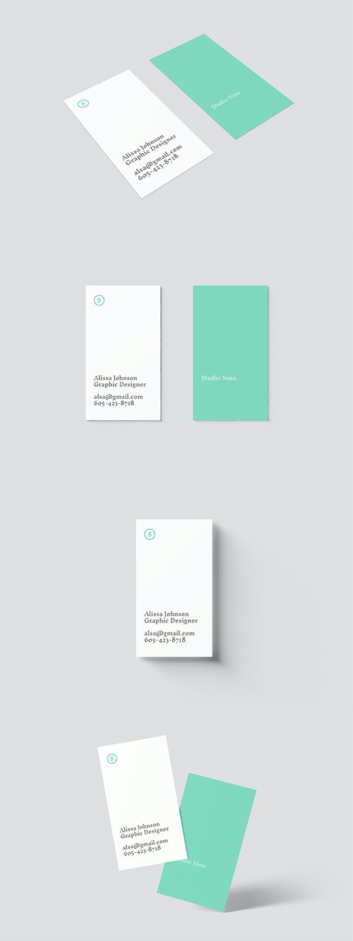 Vertical Business Card Mockups