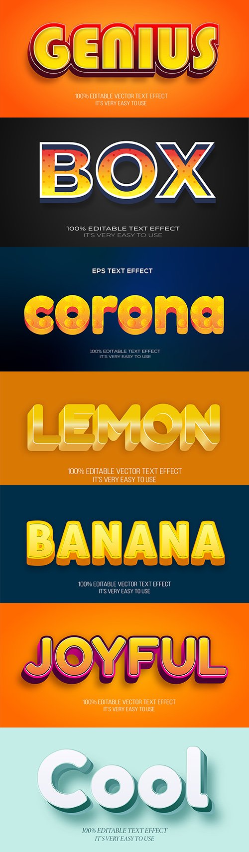 Editable font effect text collection illustration design 63
