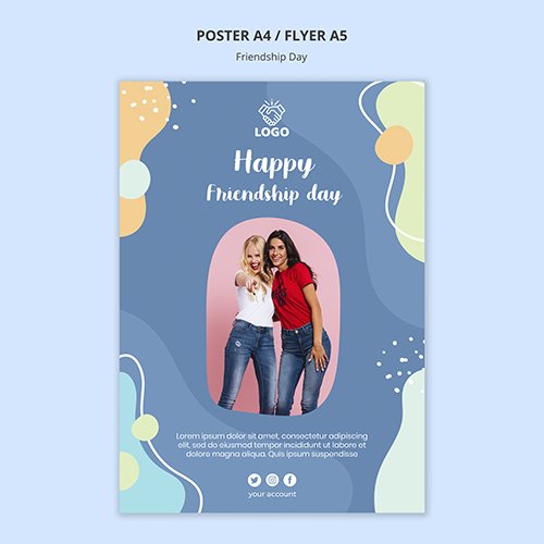 Friendship day poster PSD template