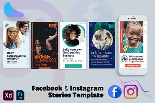 Creative Facebook & Instagram Stories Template