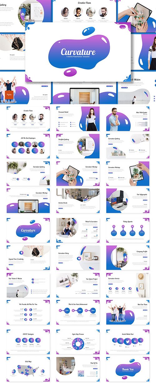 Curvature - Powerpoint, Keynote and Google Slides Template