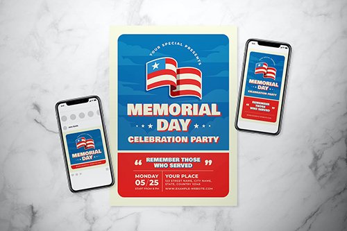 US Memorial Day Flyer Set