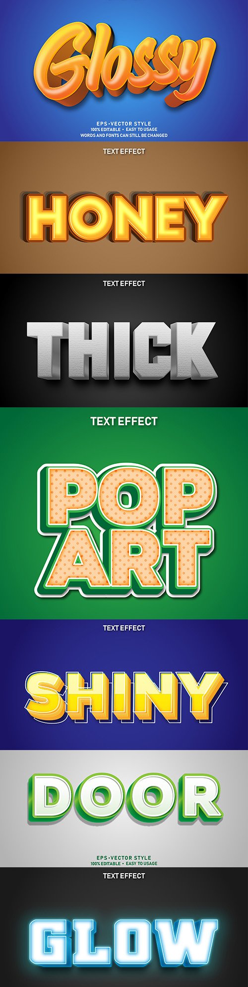 Editable font effect text collection illustration design 66