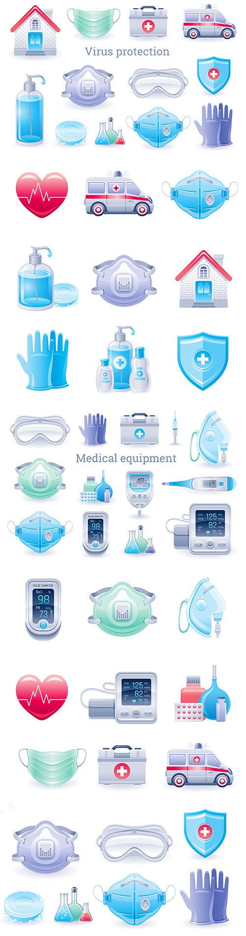 Virus protection and prevention kit medical equipment