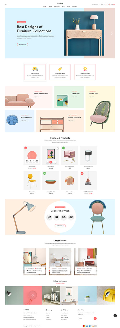 Zano | Furniture eCommerce PSD Template