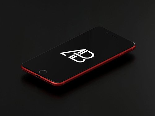 Product Red iPhone 7 Plus PSD Mockup Vol.3
