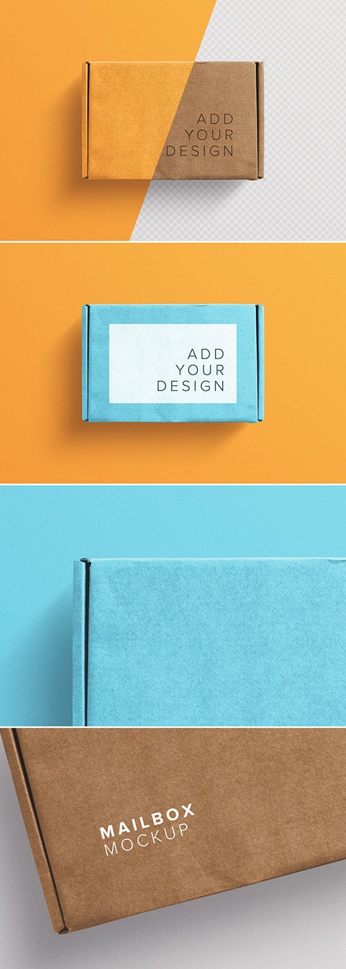 Cardboard Postal Box Mockup 245246008