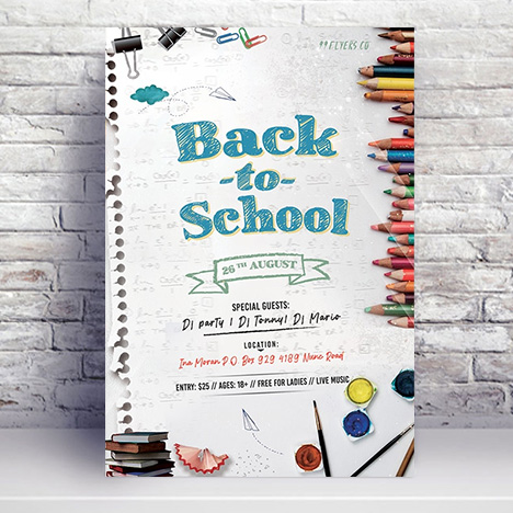 Back To School Event Flyer PSD Template