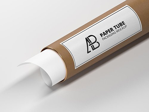 Paper Tube Packaging PSD Mockup