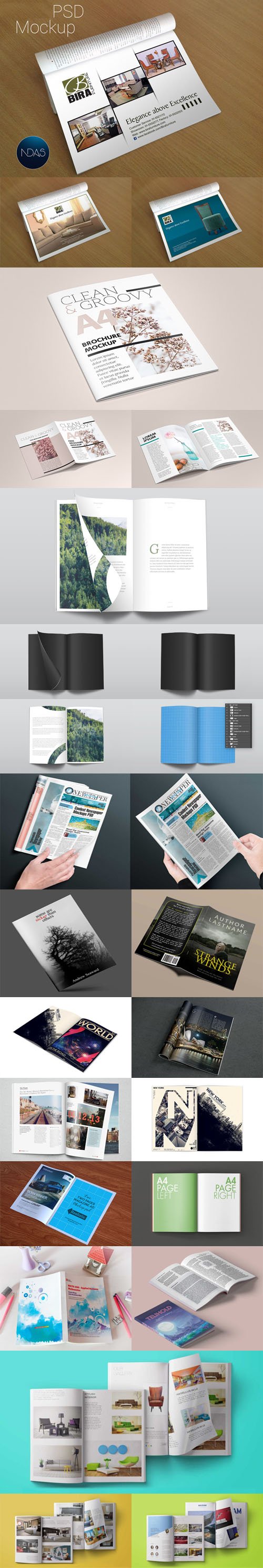 Top 16 Magazines PSD Mockups Collection