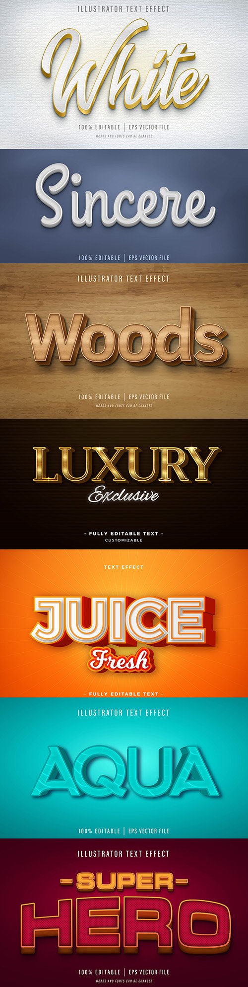 Editable font effect text collection illustration design 69