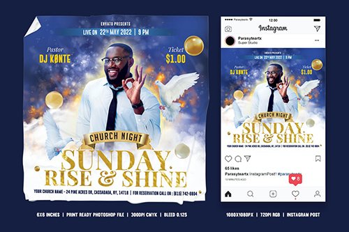 Church Anniversary Square Flyer & Instagram Post