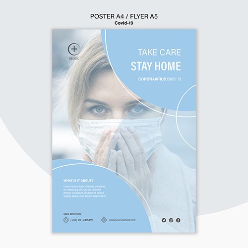 Protect yourself PSD poster template