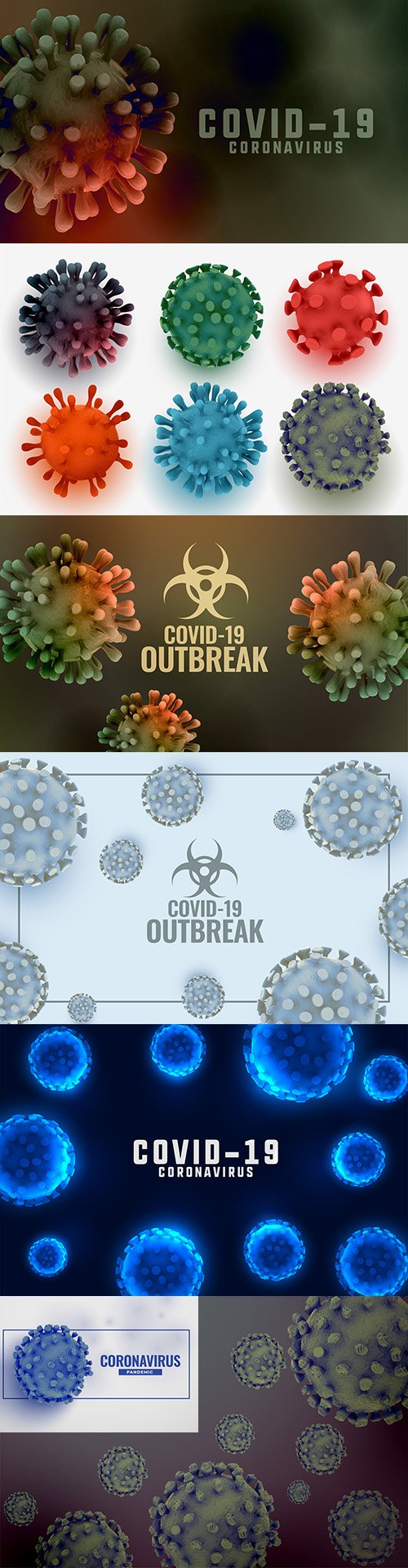 Coronavirus infection background with 3d viral cell