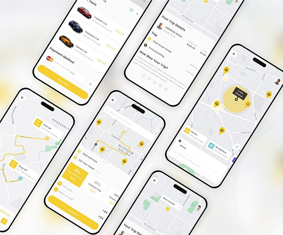 Taxi Booking Mobile App UI Kit 42200343
